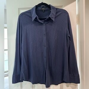 Theory Top Button Down Shirt Breathable Career Pima Cotton
